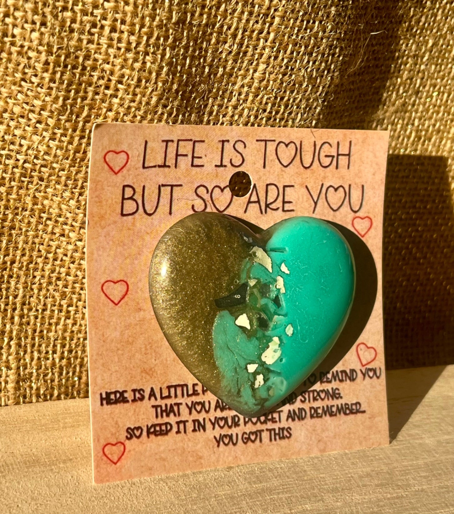 Teal Treasure Resin Pocket Hug