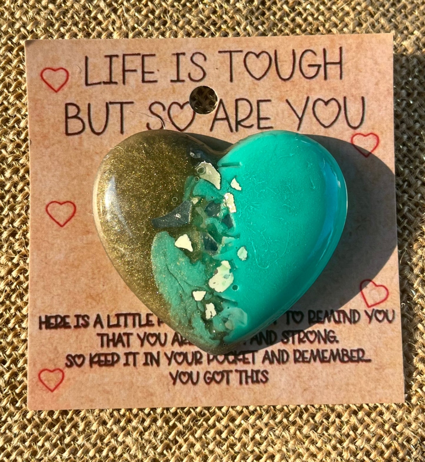 Teal Treasure Resin Pocket Hug