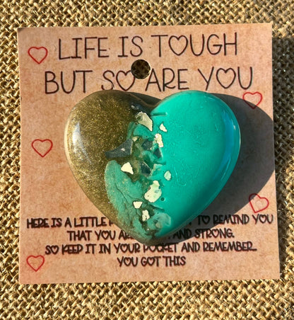 Teal Treasure Resin Pocket Hug