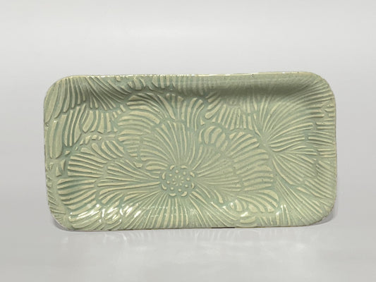 Handmade Green Ceramic Small Rectangular Tray