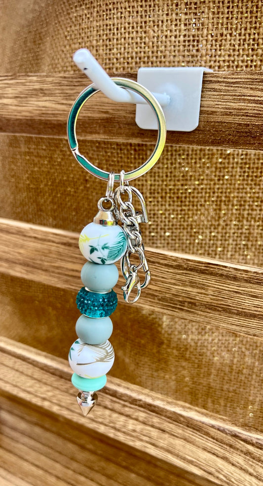 Color Burst Silicone Bead Keychain