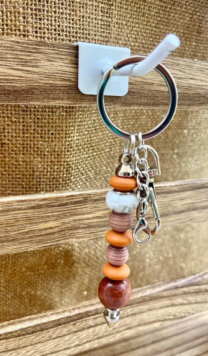 Color Burst Silicone Bead Keychain