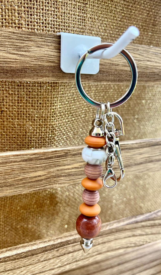 Color Burst Silicone Bead Keychain