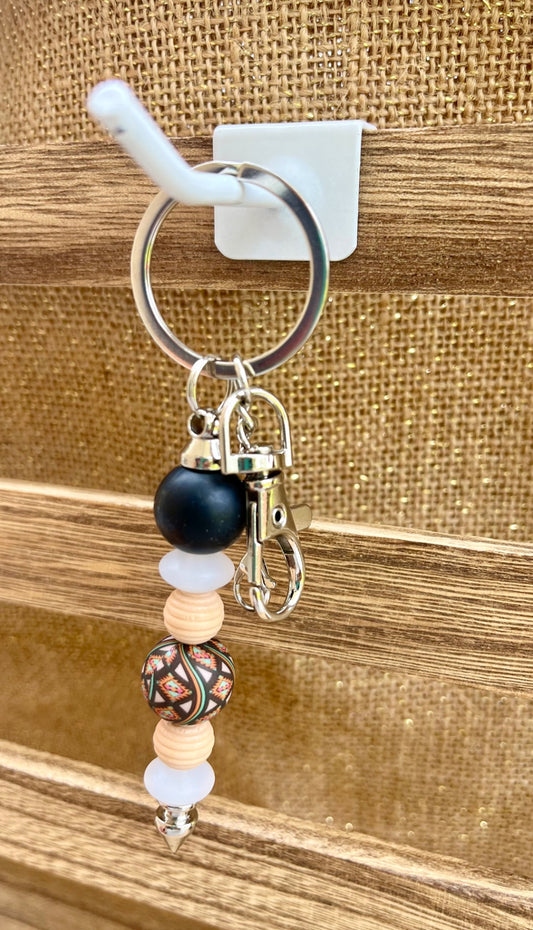 Color Burst Silicone Bead Keychain