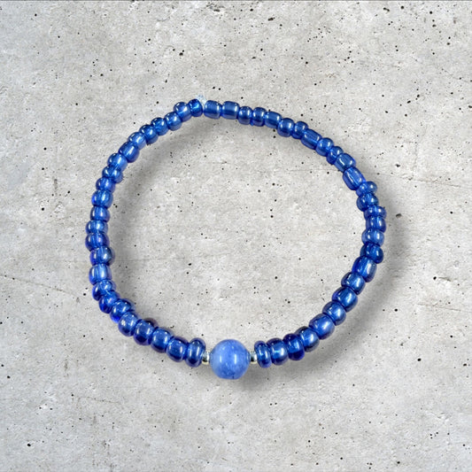 Blue Seed Bead Bracelet