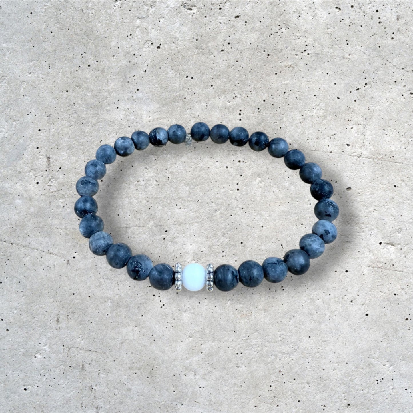 Gray Blue Beaded Bracelet