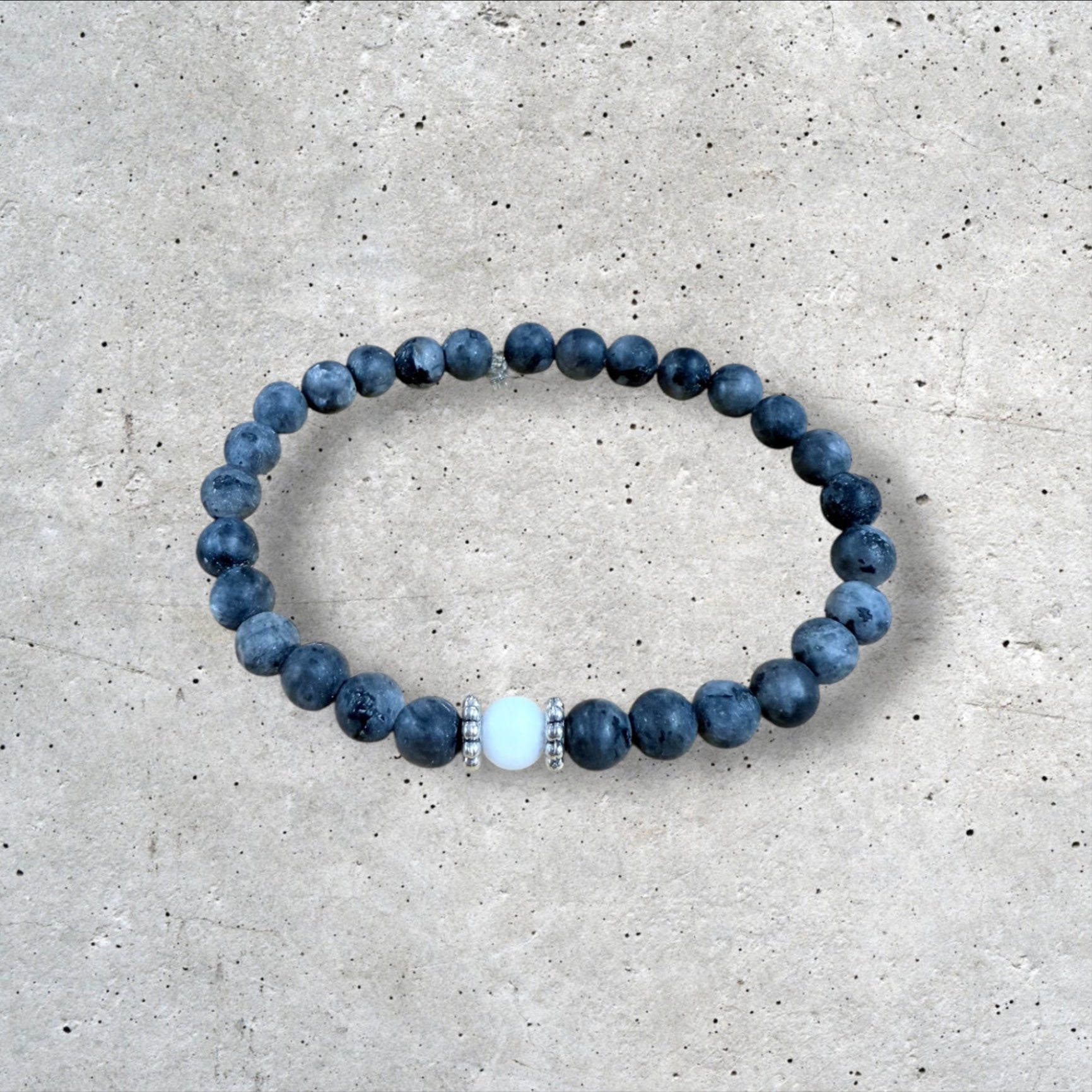 Gray Blue Beaded Bracelet