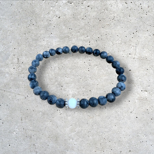 Gray Blue Beaded Bracelet