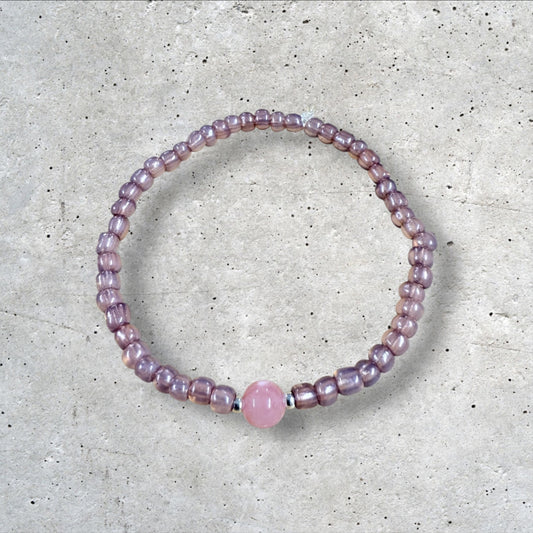 Pink Seed Bead Bracelet