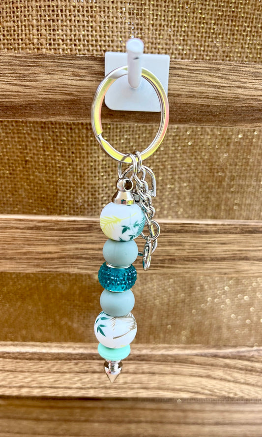 Color Burst Silicone Bead Keychain