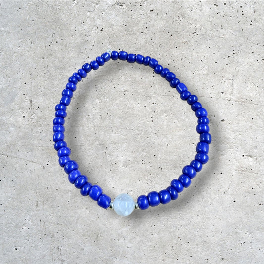Blue Seed Bead Bracelet