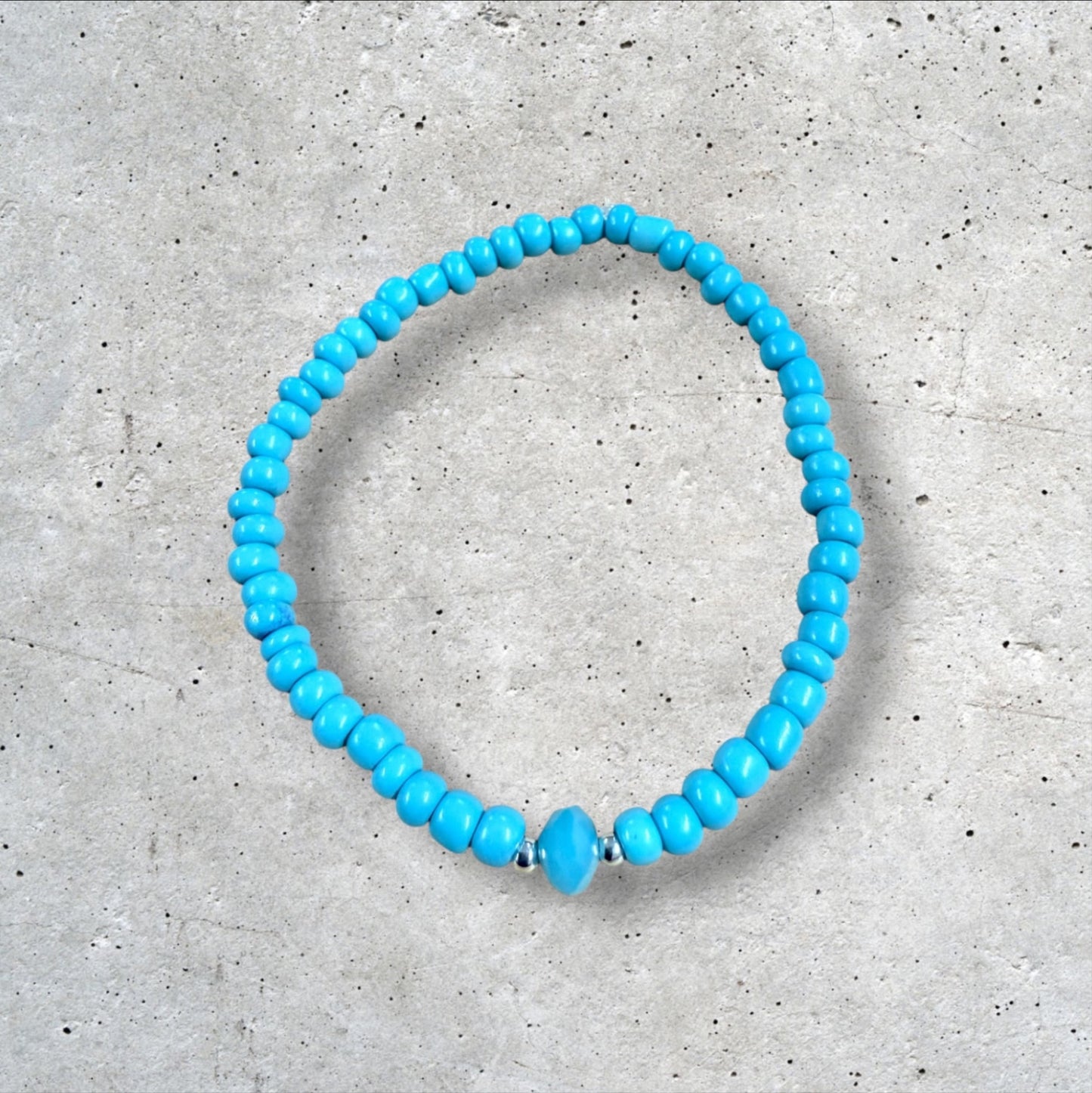 Turquoise Seed Bead Bracelet