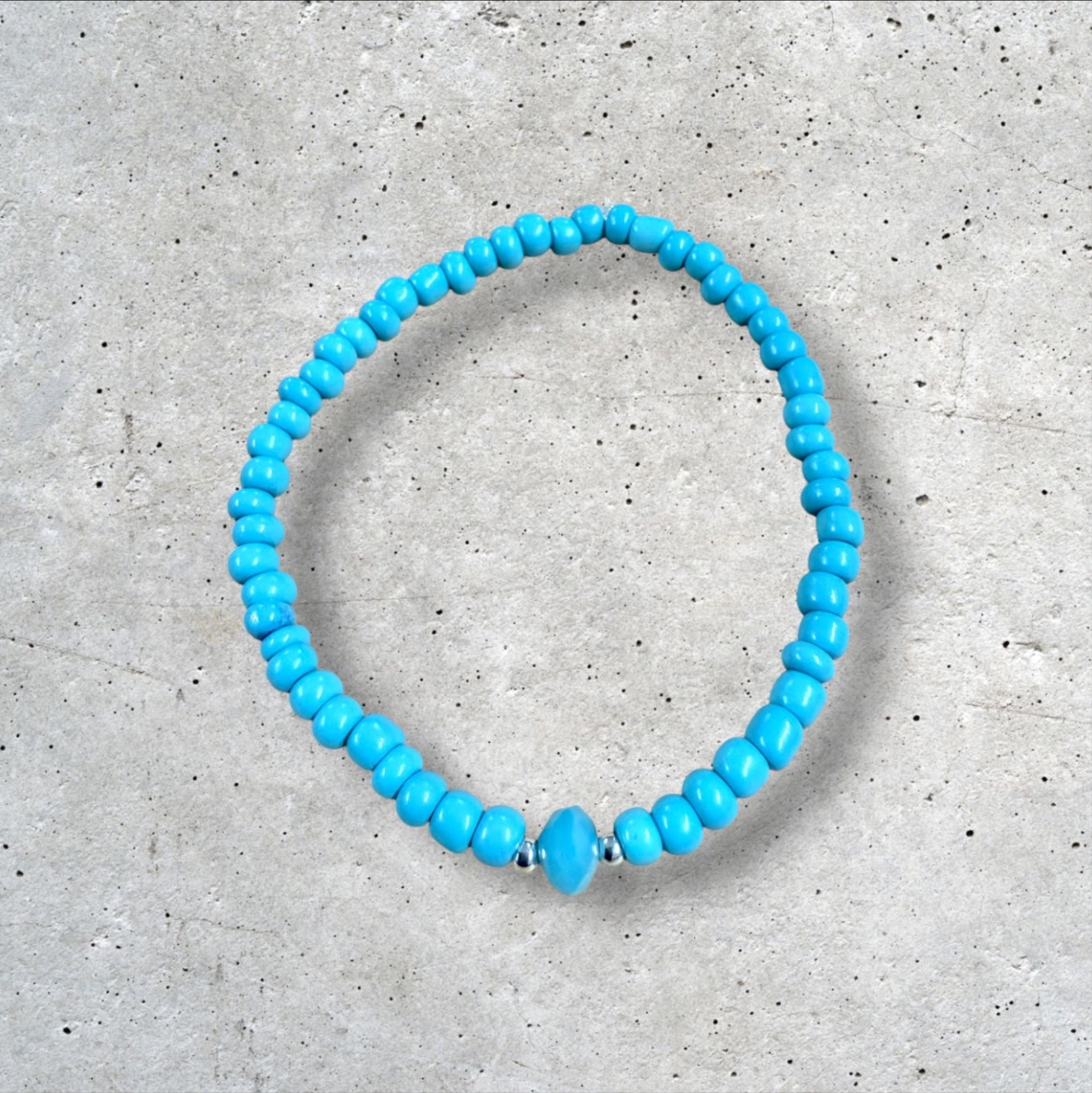 Turquoise Seed Bead Bracelet