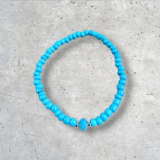 Turquoise Seed Bead Bracelet