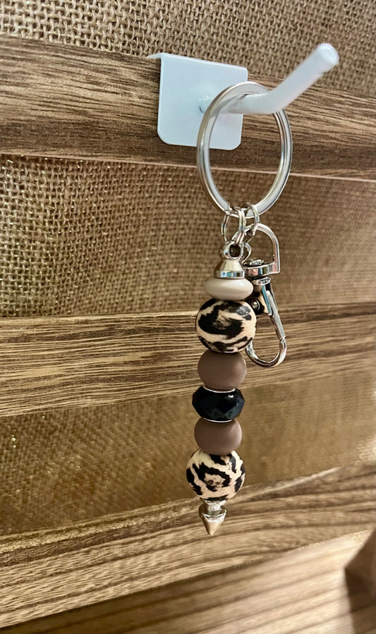 Color Burst Silicone Bead Keychain