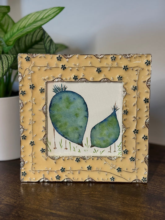 Mother and Baby Bird Watercolor Framed Painting