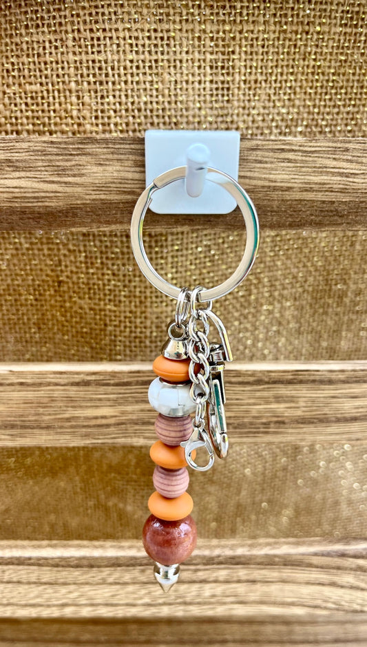 Color Burst Silicone Bead Keychain