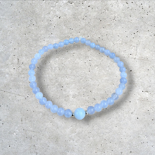 Light Blue/Gray Seed Bead Bracelet