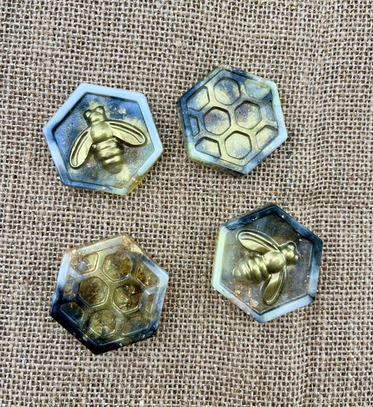 Bee and Honeycomb Octagon Resin Magnet