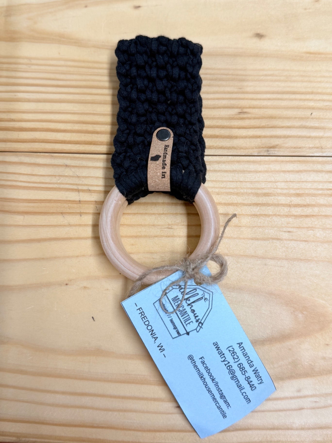 Black Crochet Towel Holder