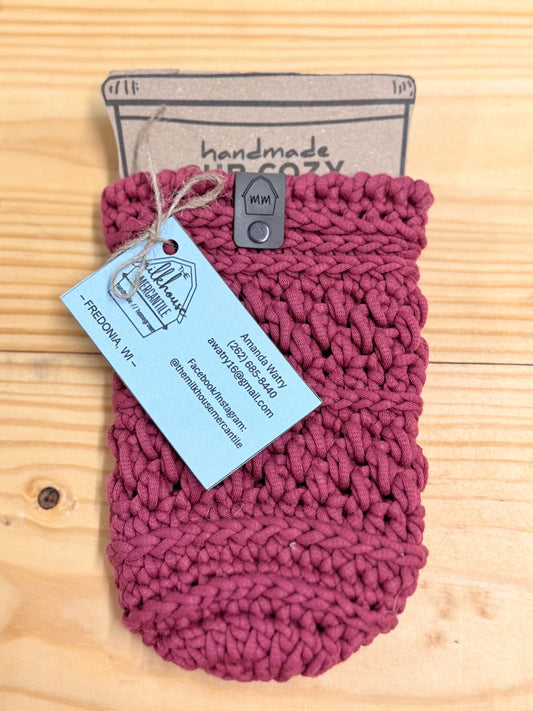 Crochet Venti Cup Sleeve Maroon