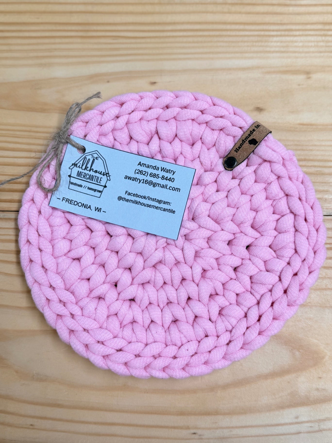 Pink Crocheted Daybreak Trivet