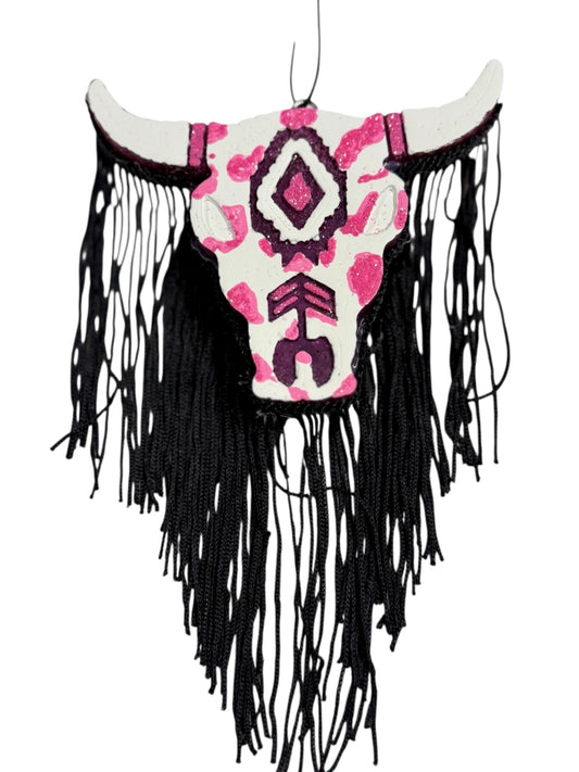 Bull Skull with Fringe Car Freshie - Clean Cotton