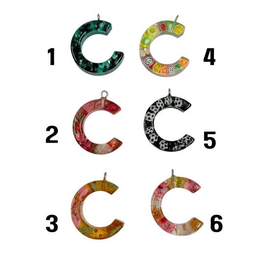 017 - Resin Letter "C" Charms for Keychains