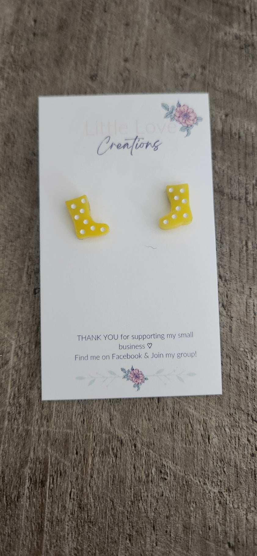 Acrylic Rainboot stud earrings 
