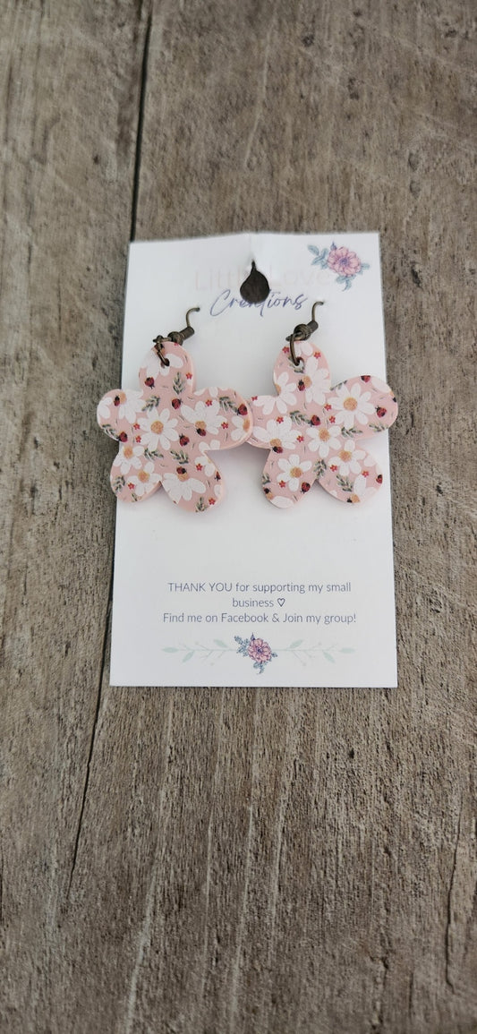 Acrylic Flower Dangle Earrings