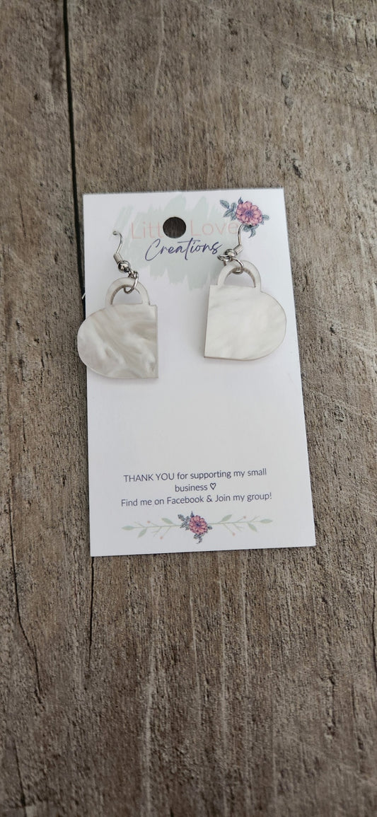 Acrylic Pearl Coffee Cup Dangle Earring