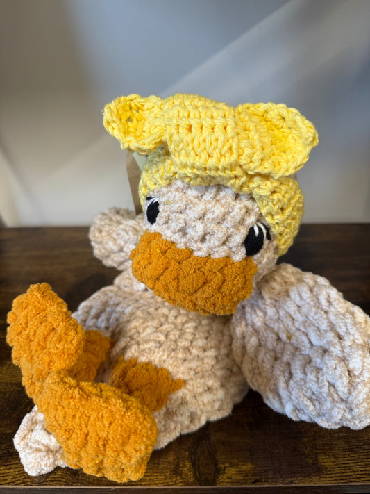 Crochet Duck Lovey with Yellow Headband