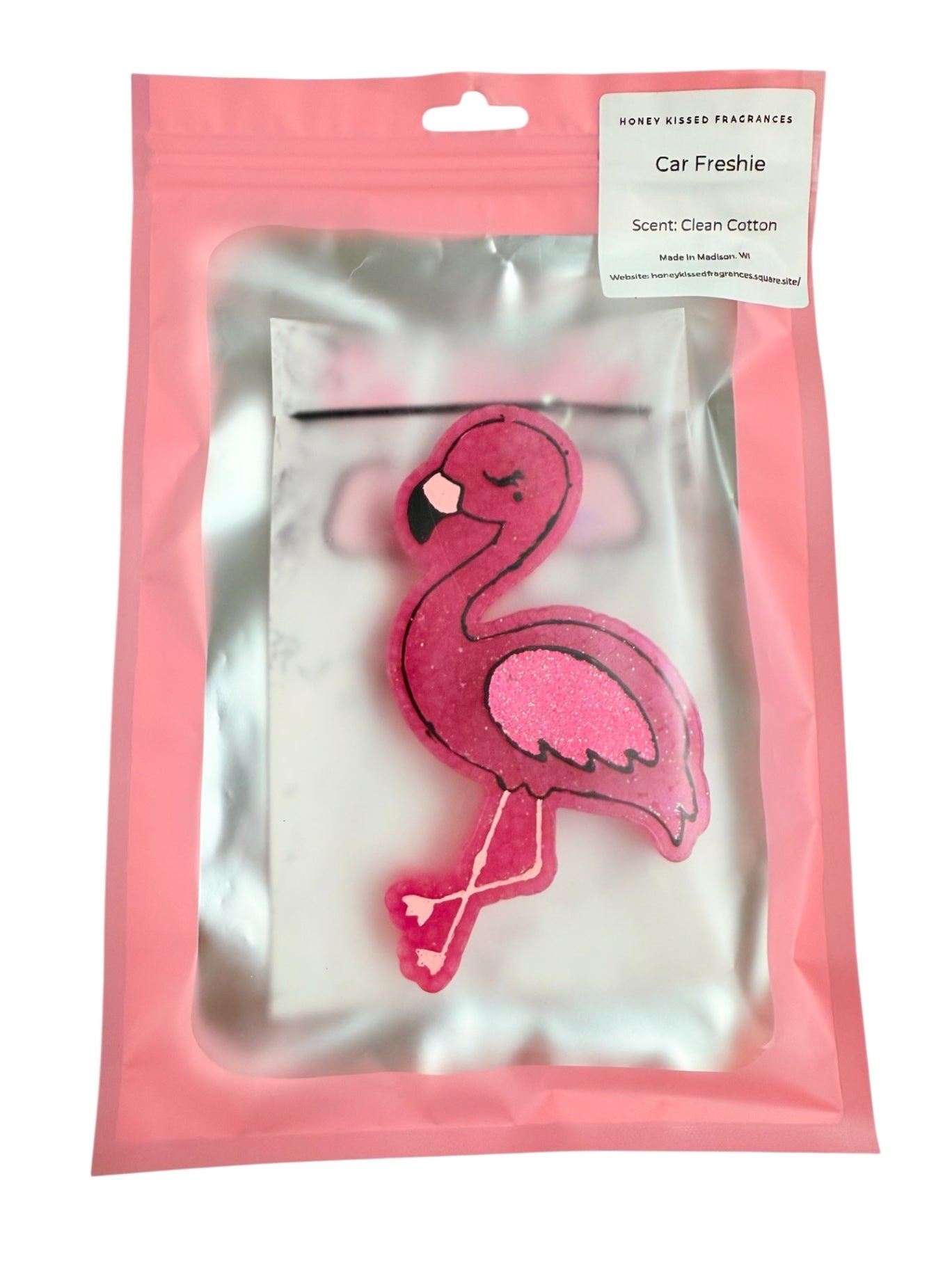 Flamingo Car Freshie - Clean Cotton