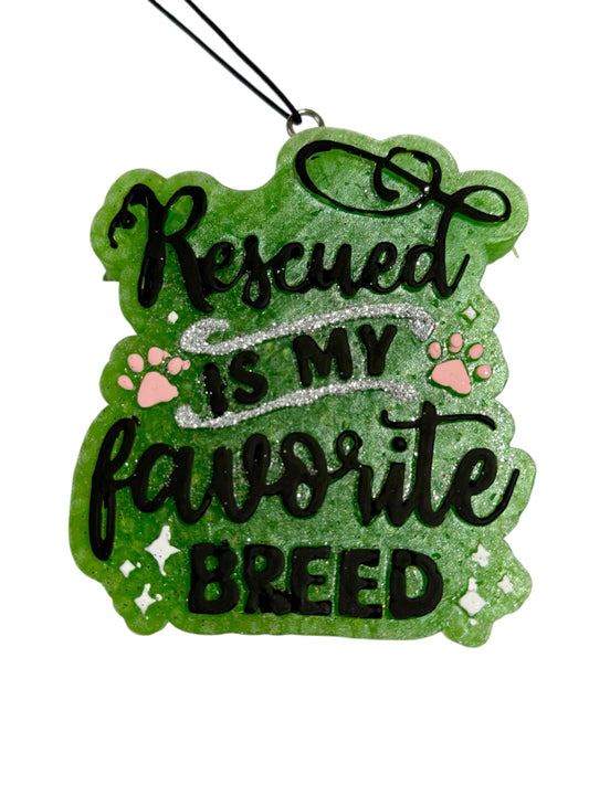 "Rescued Is My Favorite Breed" Car Freshie - Icelander