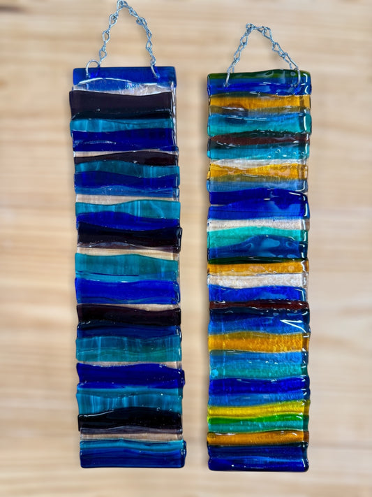 Waved Fused Glass Sun Catcher