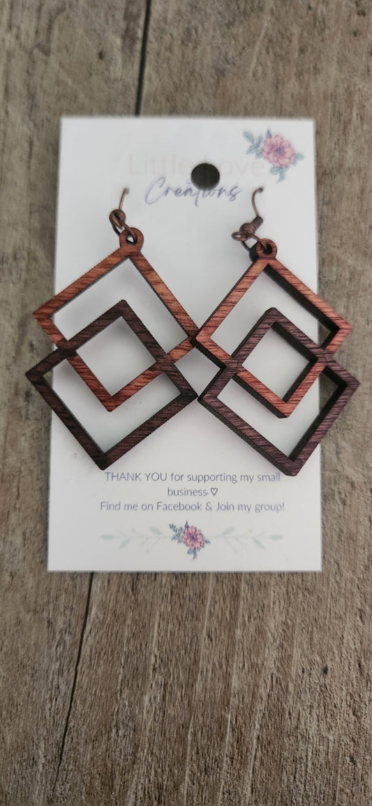 Wood Dangle Earrings