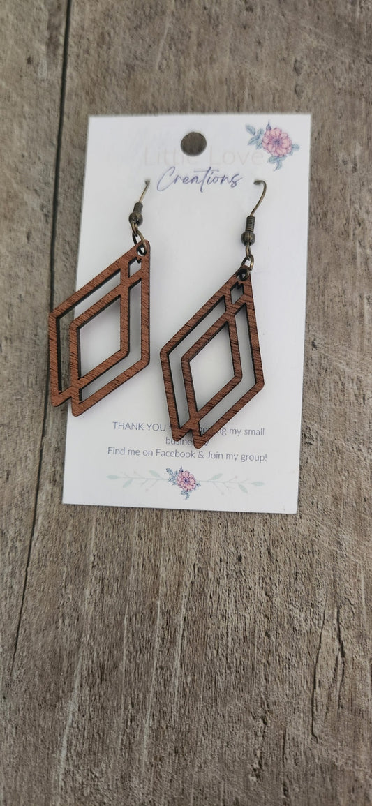 Wood Dangle Earrings