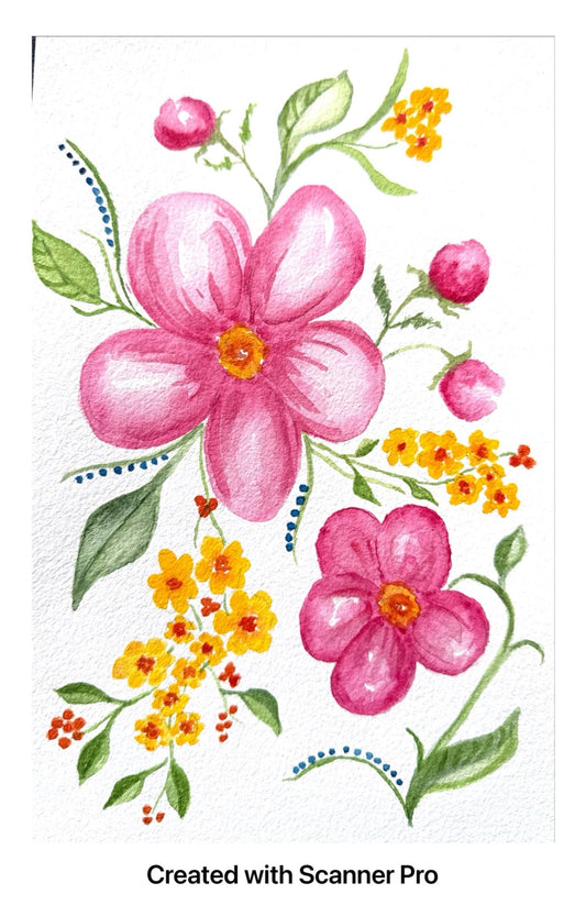 Pink Flowers with Yellow Blooms
