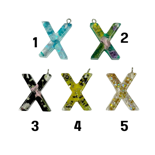017 - Resin Letter "X" Charms for Keychains