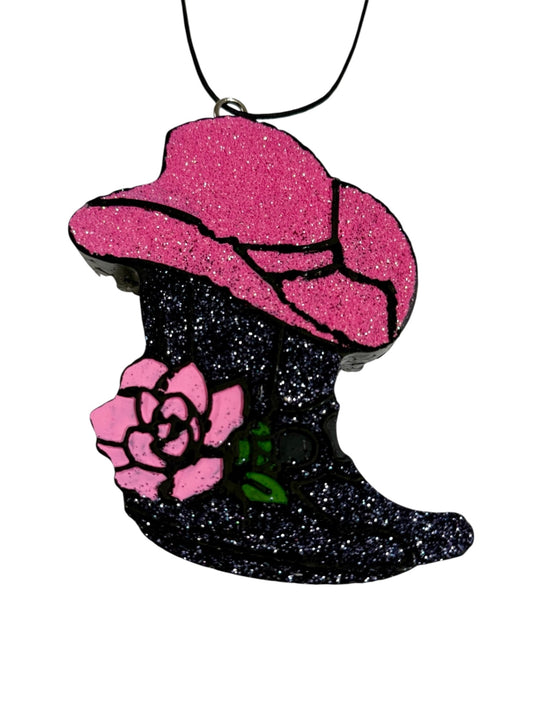 Cowgirl Boots Car Freshie - Clean Cotton