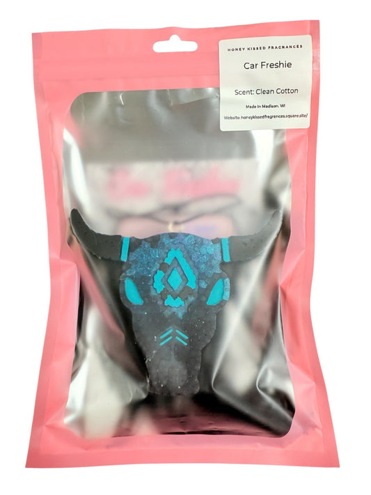 Bull Skull with Fringe Car Freshie - Clean Cotton