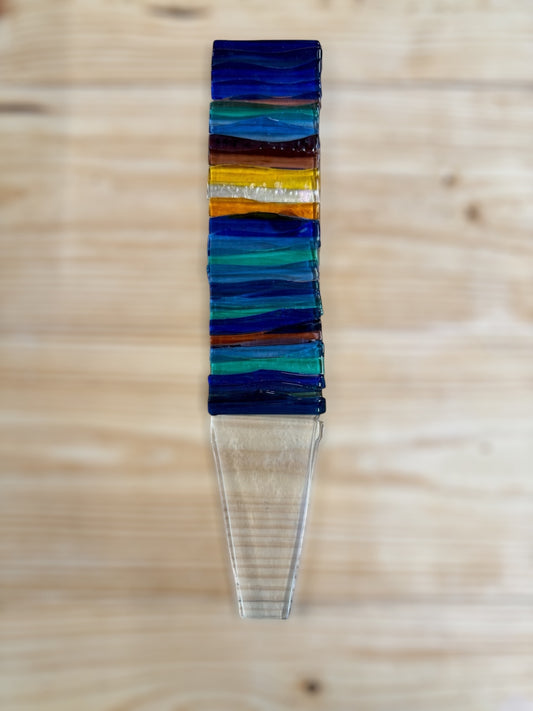 Waved Glass Plant Stake