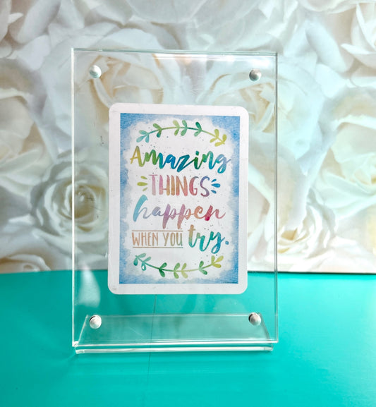 "Amazing Things Happen When You Try" Inspirational Vinyl Sticker