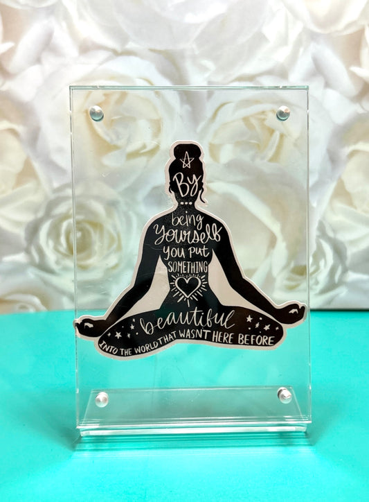 Zen Woman Silhouette Sticker – Empowerment in Every Pose