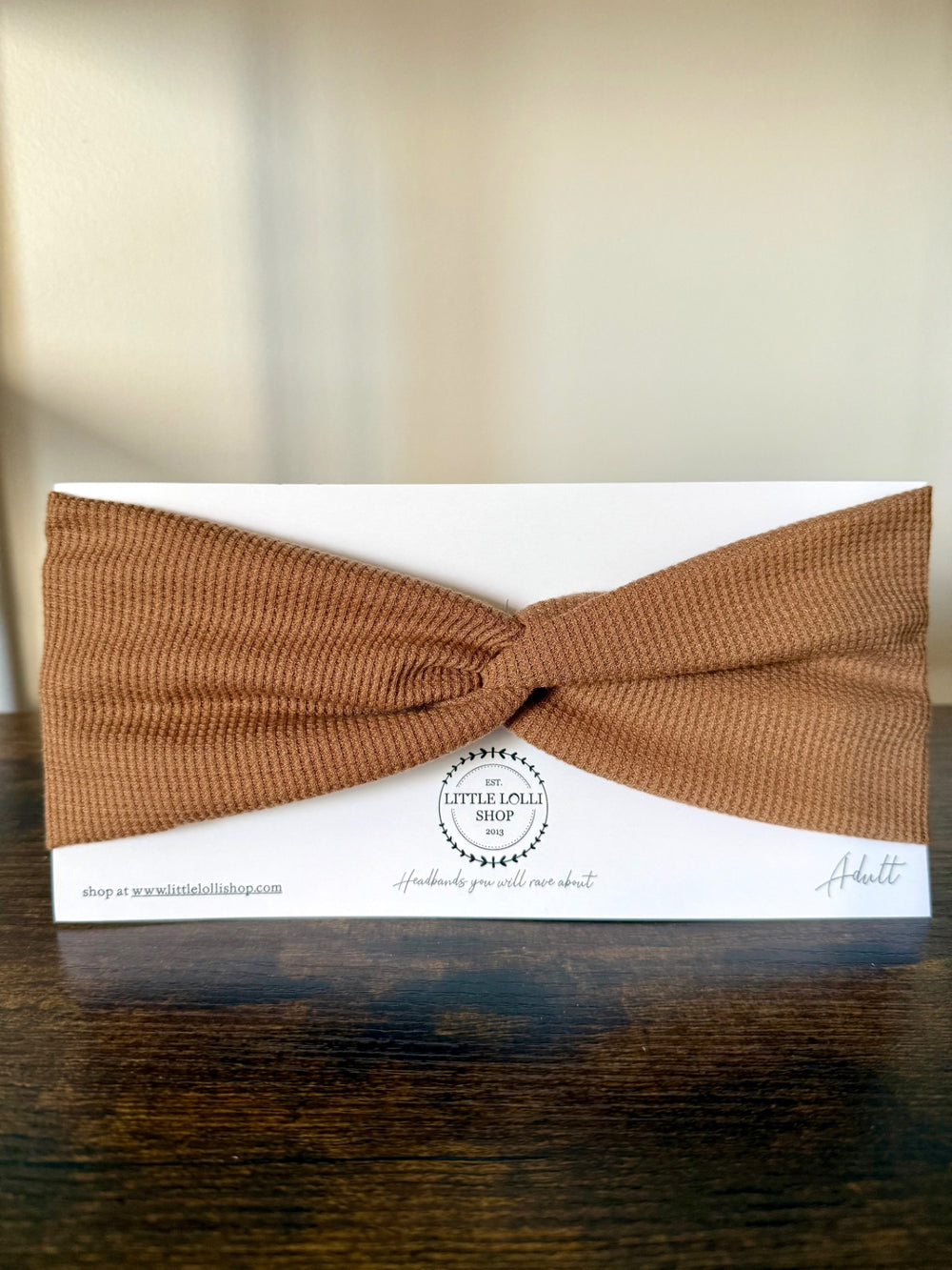 035 - Brown Waffle Weave Headband