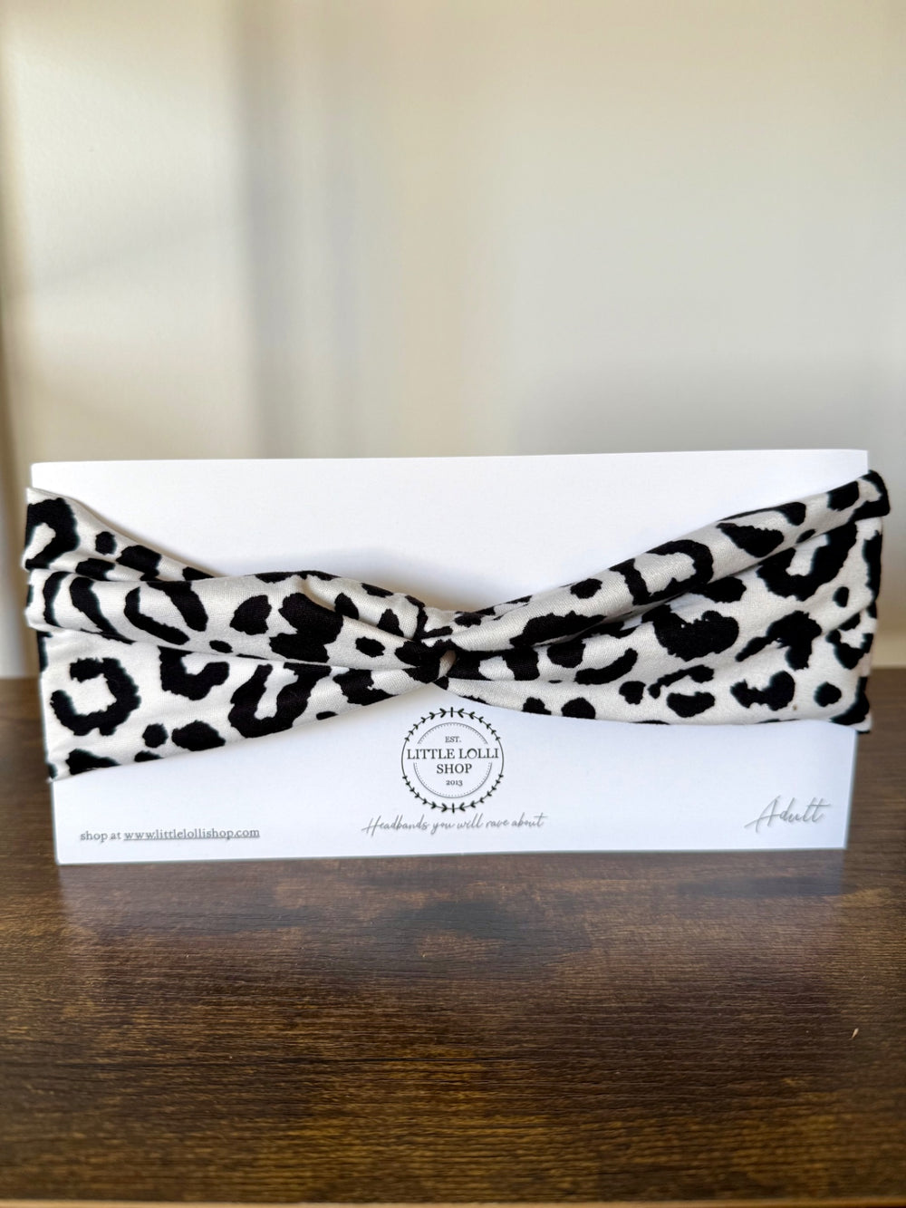 035 - Black and White Leopard Print Headband