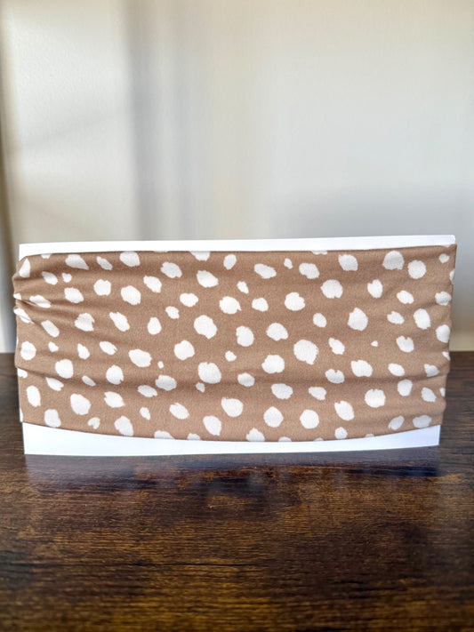 Beige with White Polka Dots Headband