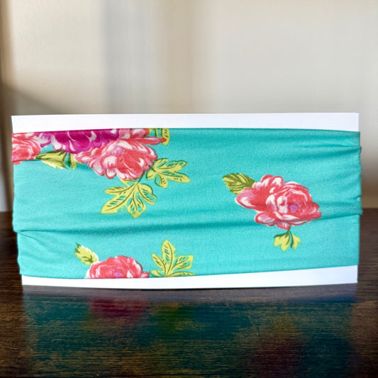 Turquoise Floral Headband