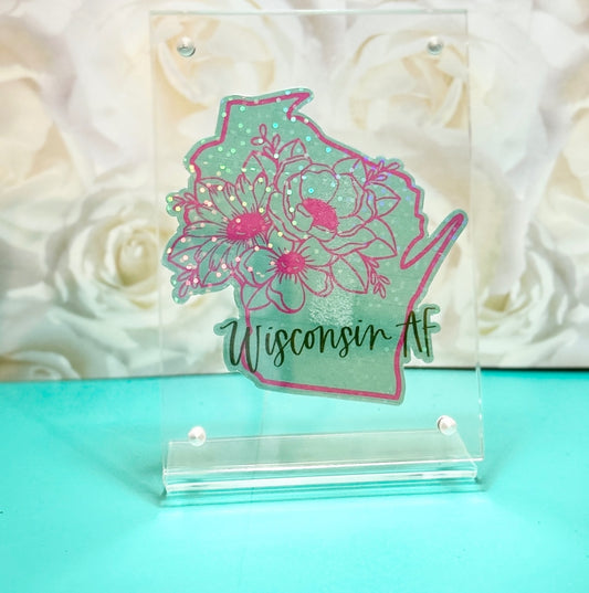 "Wisconsin AF" Sticker – Bold Pride with a Hometown Twist
