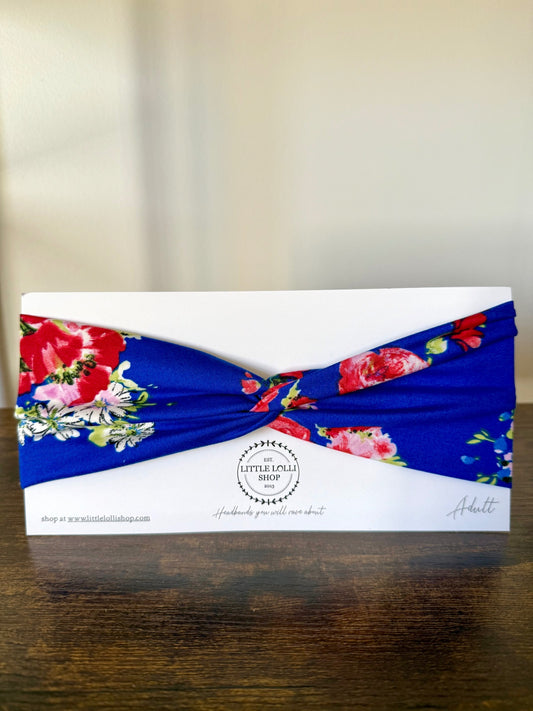 Blue Floral Headband
